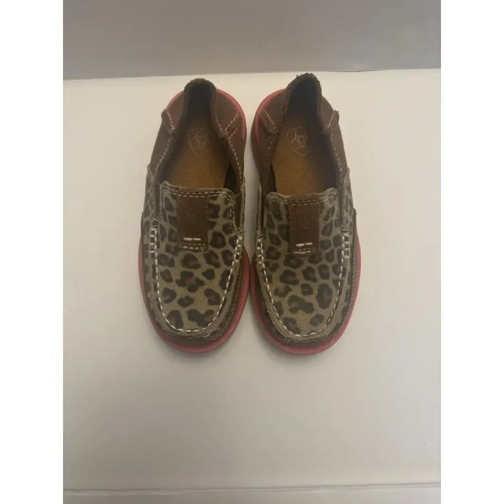 Ariat Kids Size 9 Leopard Print Cruiser Slip On Loafers Brown Pink Shoes